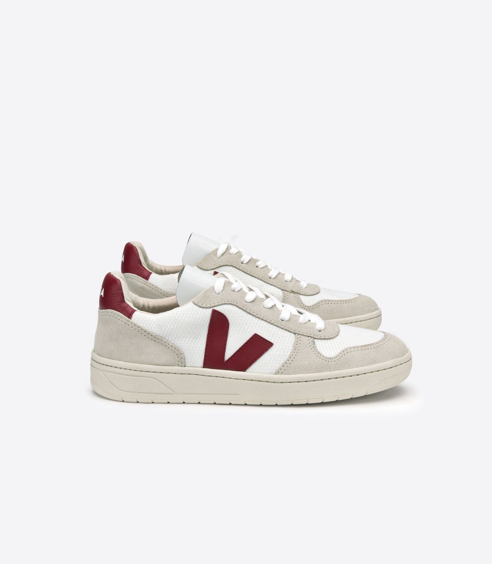 Veja Trainers Mens White/Beige - V-10 B-mesh - TNVH-03768